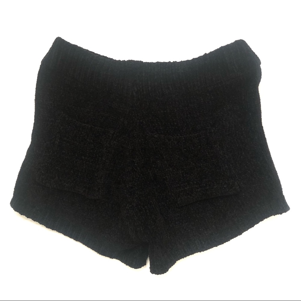 Knitted Crop Top And Shorts Lounge Set Black S - Picture 7 of 11
